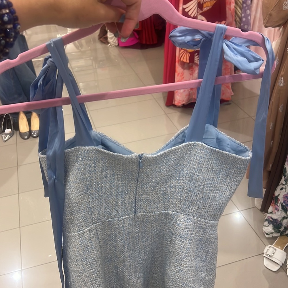Light Blue Tweed Lulus dress small - Picture 5 of 6